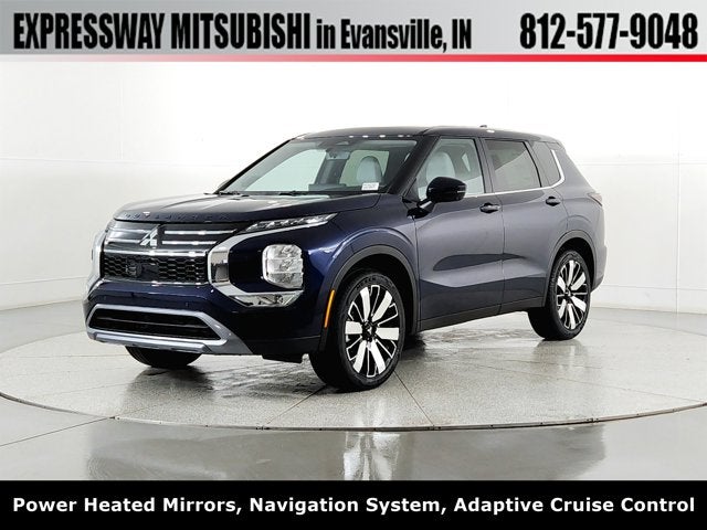 2026 Mitsubishi Outlander SE in Cosmic Blue Metallic — front three-quarter view