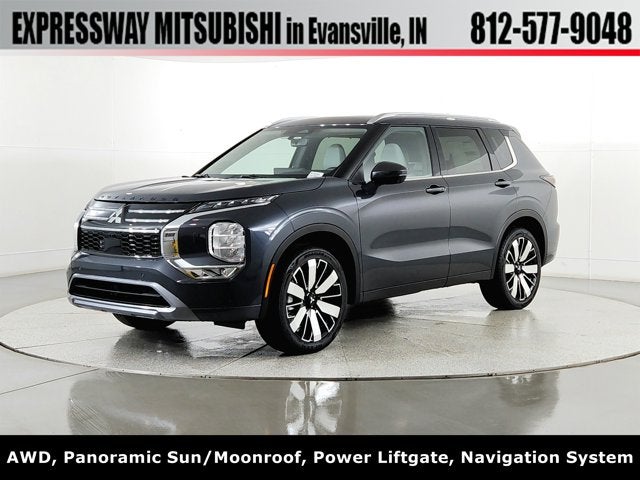 2026 Mitsubishi Outlander SEL in Graphite Gray — front three-quarter view