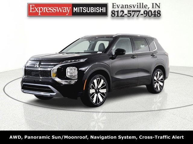 2026 Mitsubishi Outlander SEL in Labrador Black Pearl — front three-quarter view